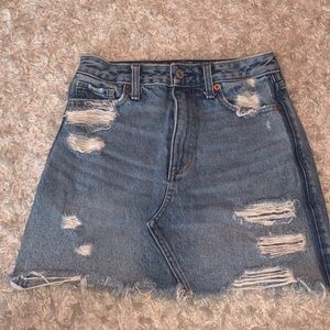 Abercrombie Distressed Jean Mini Skirt